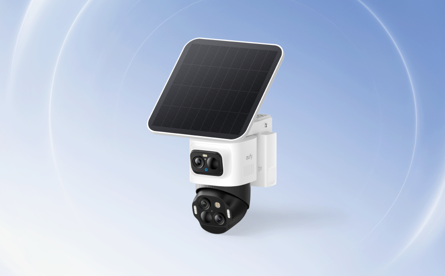 Caméra de vidéosurveillance triple objectif